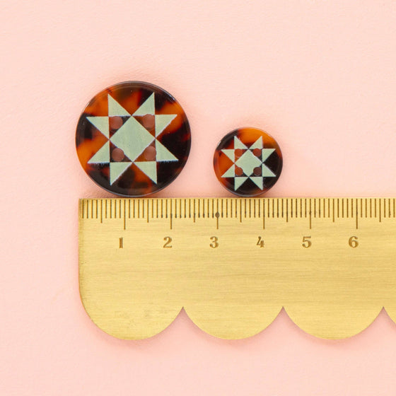 Quilt Star Buttons | 1in | 6ct