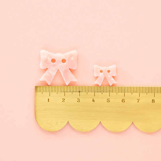 Pink Bow Buttons | 5/8in | 10ct