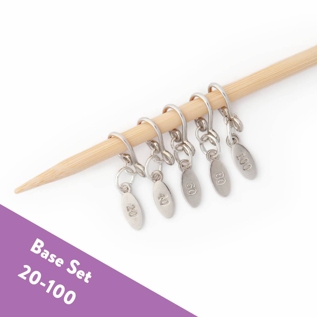 Cast On Counting Stitch Markers | Count by 20s Base Set | Notions - Stitch Markers