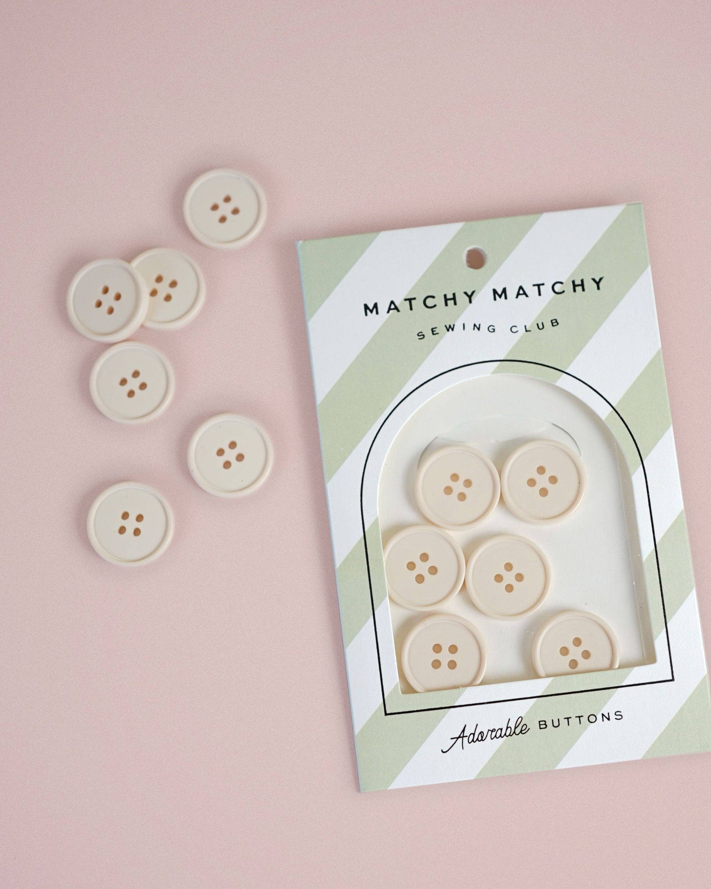 Retro Buttons | Cream Puff | 7/8in | 6ct | Buttons
