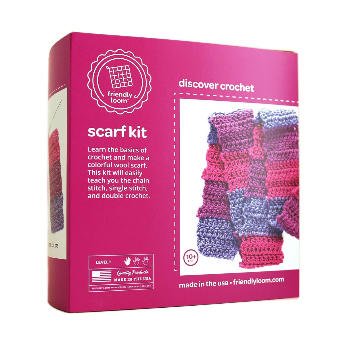 Discover Crochet: Scarf Kit – Berry | Crochet Kit