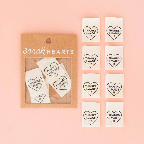 Thanks I Made It Heart Organic Cotton Sew-in Labels | 8ct