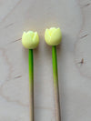 Knitting Needle Point Protectors Tulips Flower Spring Garden Yellow | Needle Stoppers