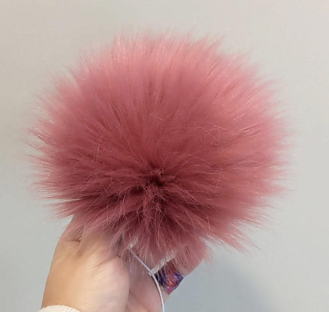 Handmade Faux Fur Pom Pom | Mauve Pink | Pom Pom