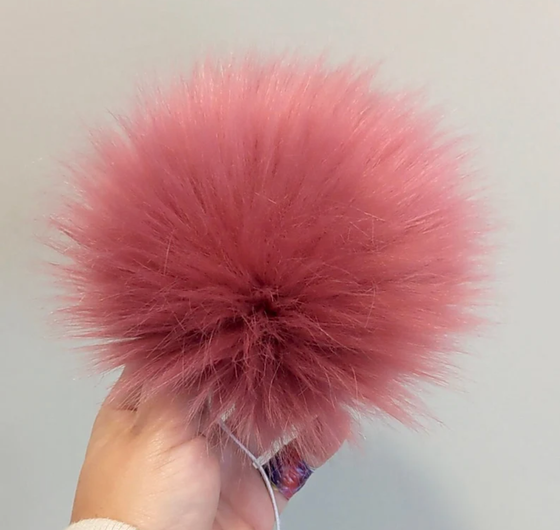 Handmade Faux Fur Pom Pom | Mauve Pink
