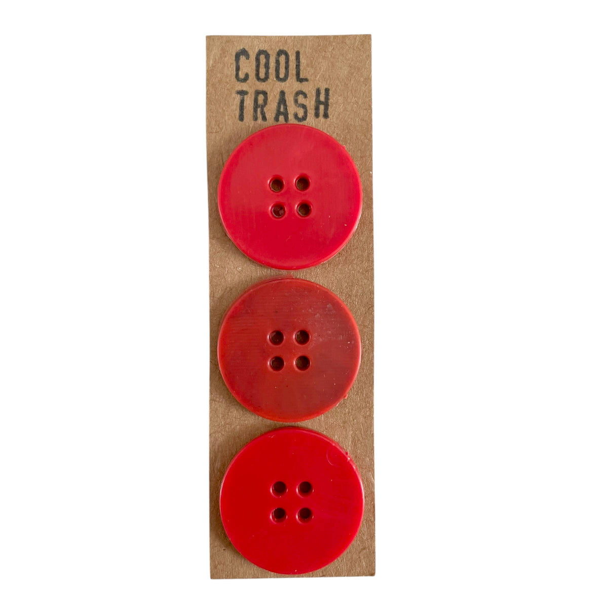 Red Recycled Plastic Big Buttons Set |