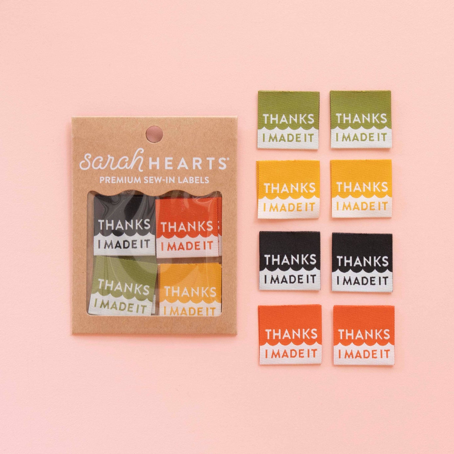 Thanks I Made It Multipack Woven Sewing Labels | 8ct | Sew-in Labels