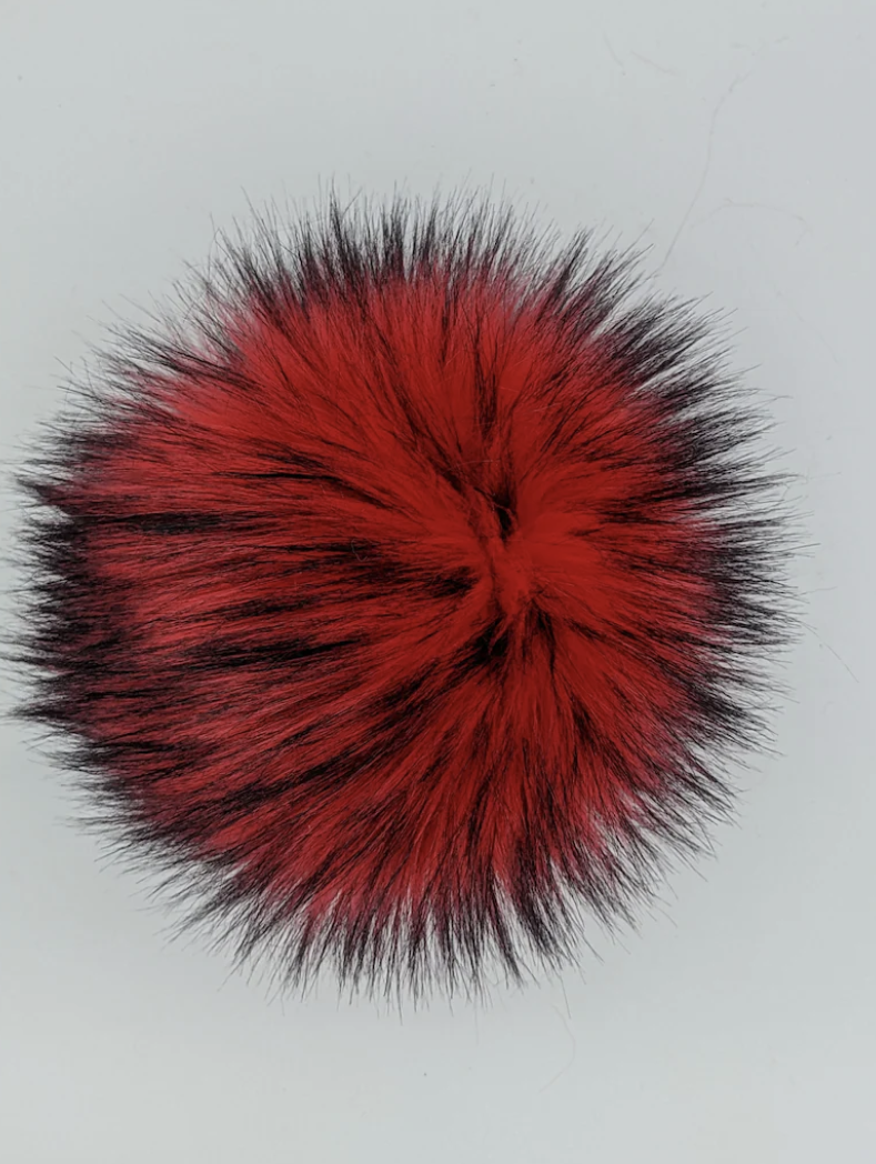 Handmade Faux Fur Pom Pom | Volcano Red | Pom Pom