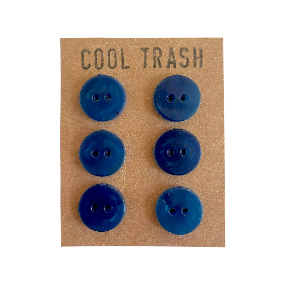 Semitransparent Blue Recycled Plastic Little Buttons Set | 0.5in - 6ct | Buttons