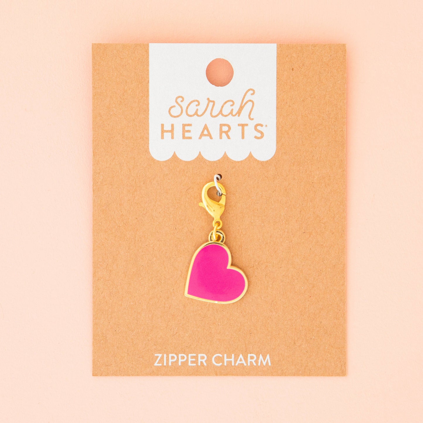 Pink Heart Removable Zipper Charm | Notions - Progress Keepers