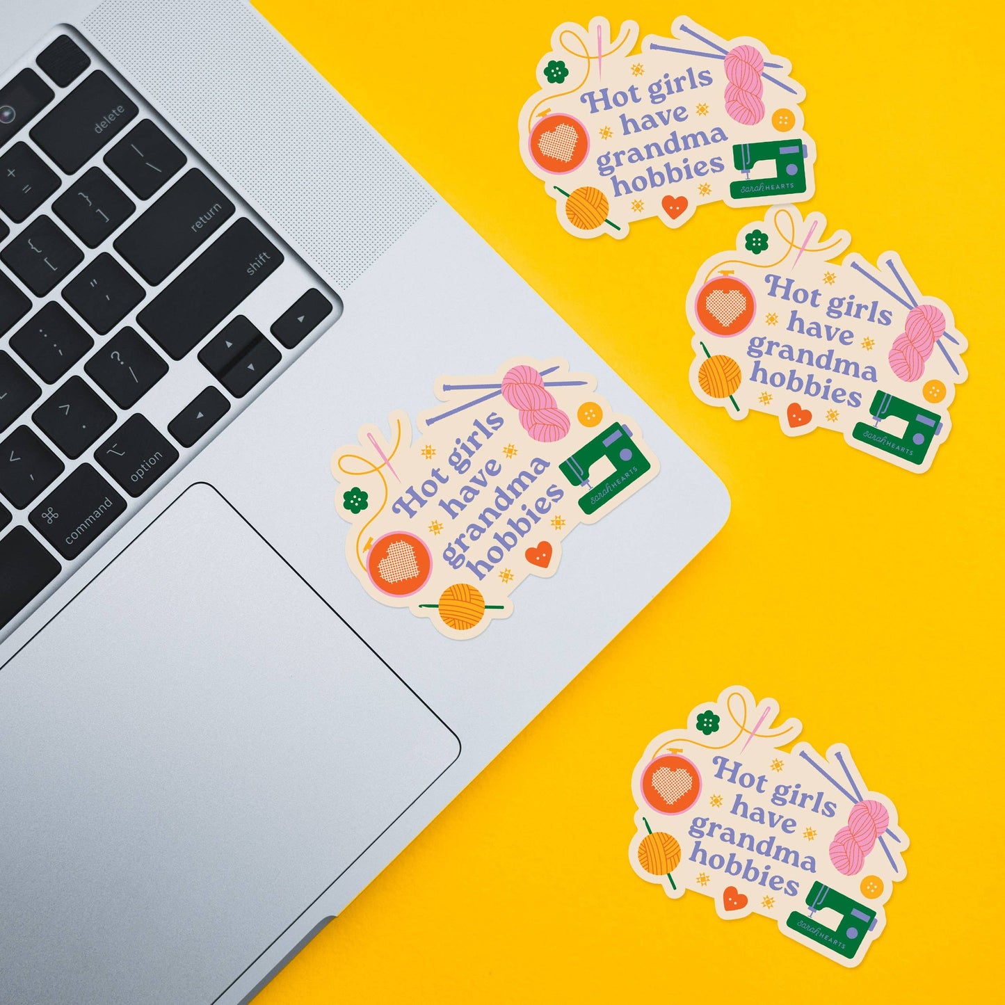 Hot Girls Have Grandma Hobbies Sticker | Sticker