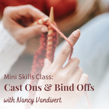   Cast Ons & Bind Offs with Nancy Vandivert | Tuesday, October 3 | 5:30 - 7:00 pm by Lift Bridge Yarns sold by Lift Bridge Yarns