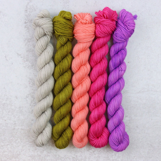 Flower Power Collection | Classic Sock | 5 Mini Skein Set (Tonals)
