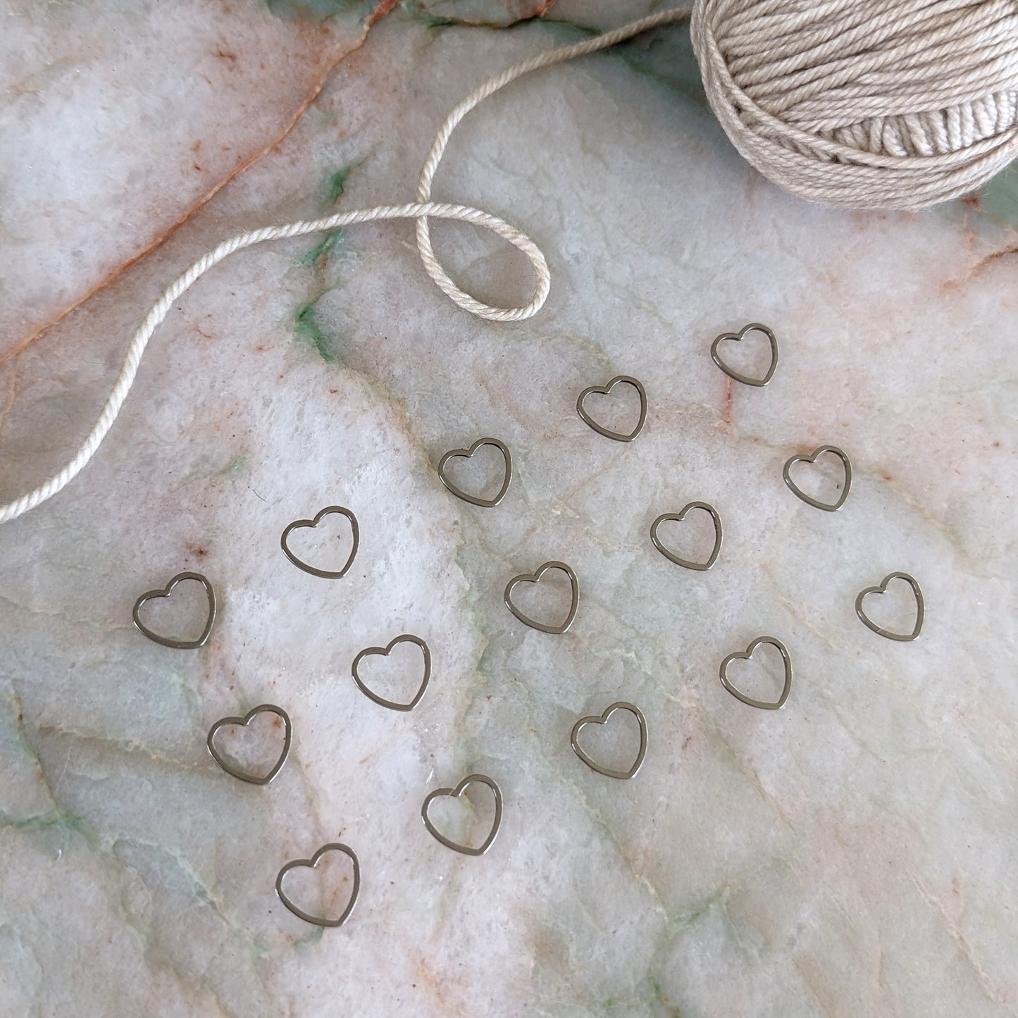 Steel Heart Stitch Markers | AVAILABLE FOR SPECIAL ORDER | Notions - Stitch Markers