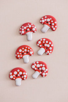   Aamanita Ceramic Mushroom Buttons by Quince & Co. sold by Lift Bridge Yarns