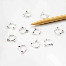   Cat Clips | Ring Stitch Markers - Silver by Twice Sheared Sheep sold by Lift Bridge Yarns
