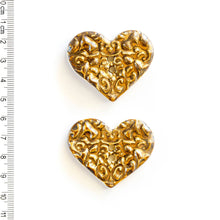  Bronze Heart Textured Statement Buttons