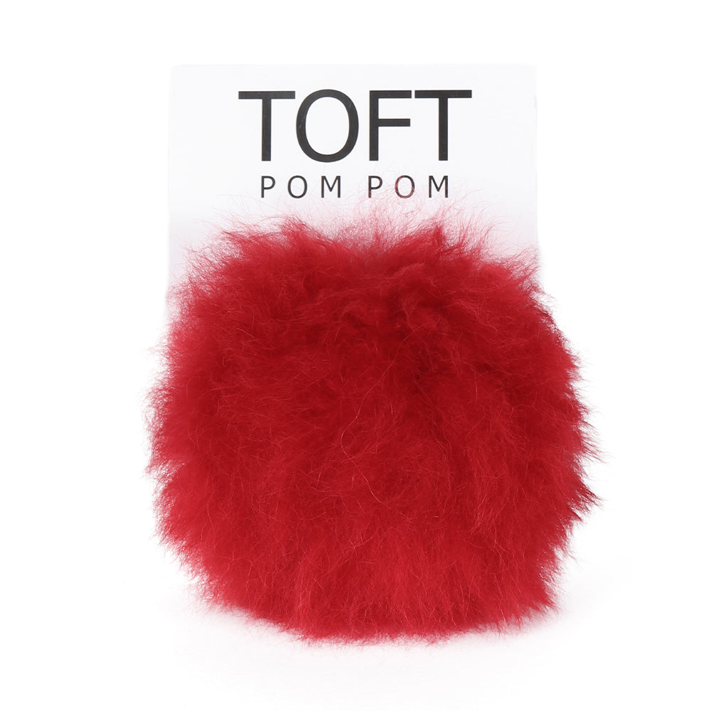 Alpaca Pom Poms | Colorful & Natural (With Snap) Ruby | Notions