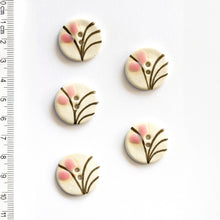  Pink Floral Buttons | 5 ct