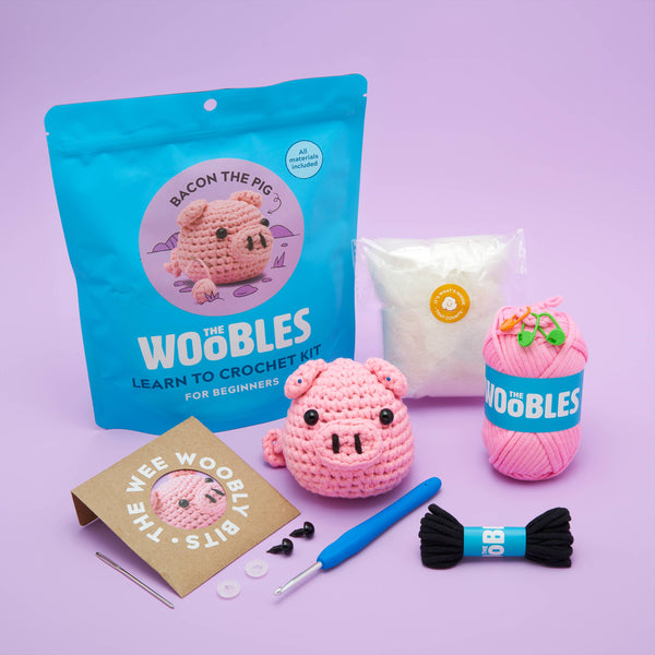 The Woobles  Bacon the Pig Beginner Crochet Kit – Lift Bridge Yarns