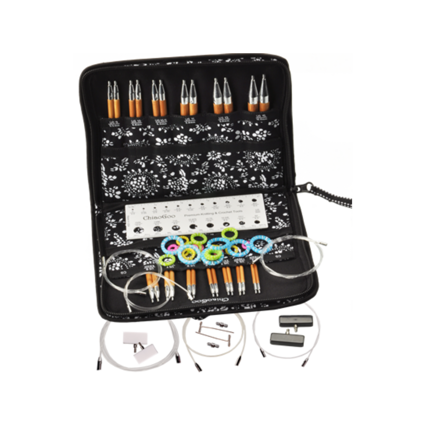 Interchangeable Needle Set | SPIN Bamboo - 5 inch tips Complete -Set | Needles