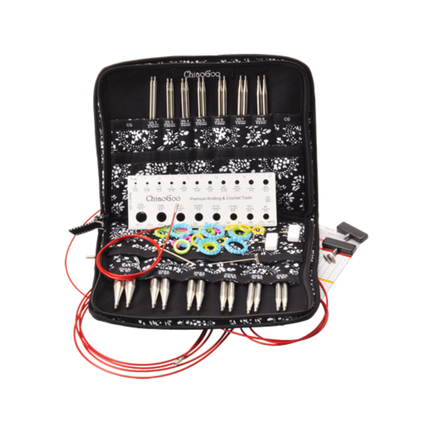 Interchangeable Needle Set | TWIST Red Lace - 5" Tips Complete Set | Needles