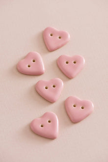   Soft Pink Heart Buttons by Quince & Co. sold by Lift Bridge Yarns